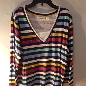 nwt  ib diffussion striped women size large blouse